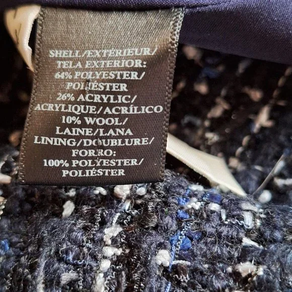 Ann Taylor Skirt Set  Blue/Black Tweed Fully Lined, Pristine  Soft Size 14 - Picture 7 of 8